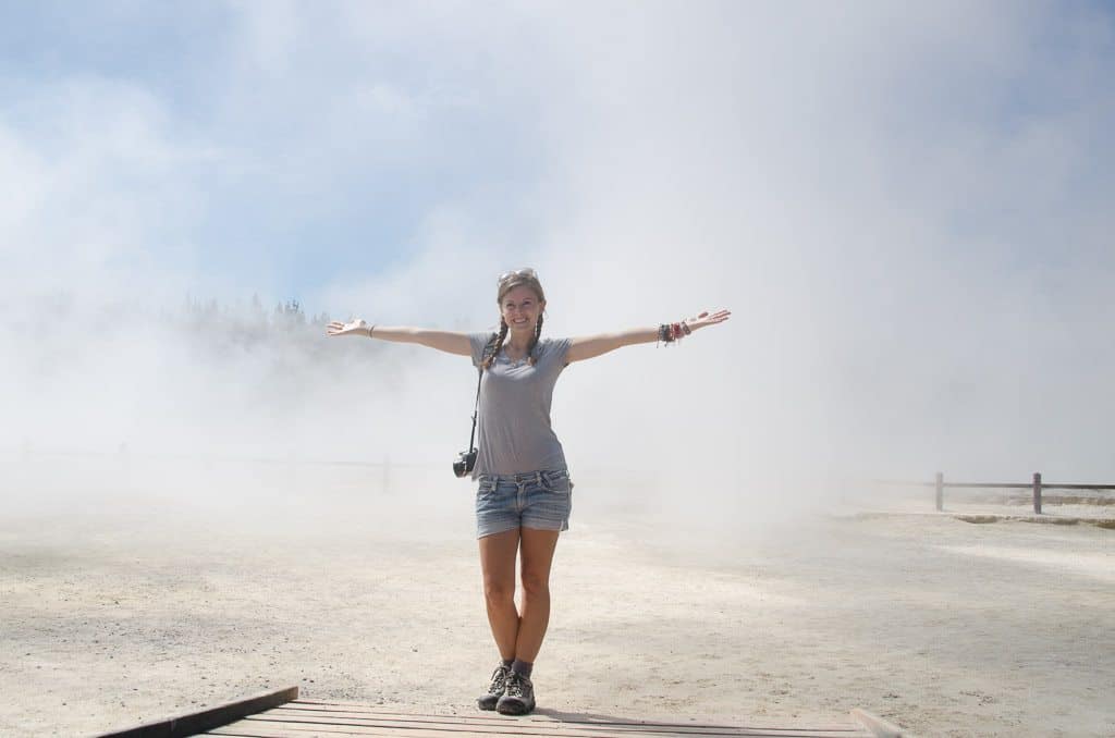 Lauren at Rotorua in New Zealand