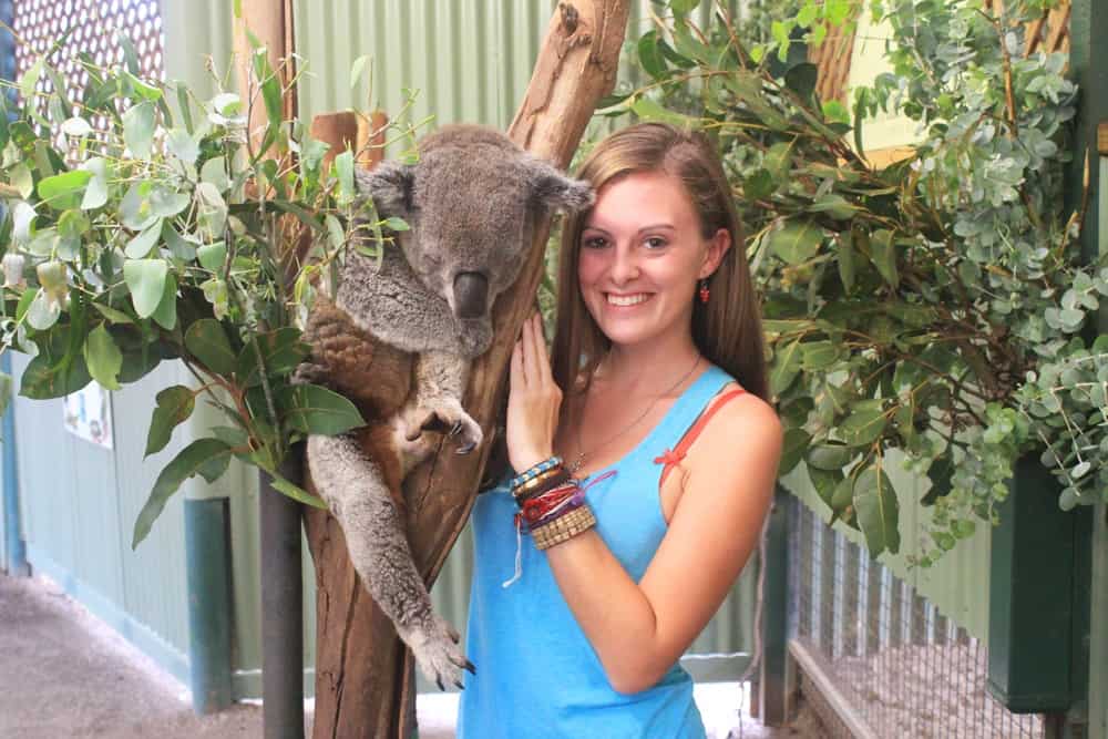 Cuddling a koala in Sydney Australia