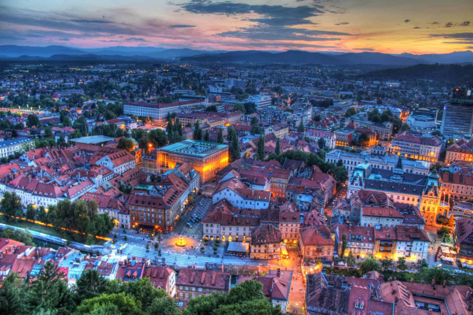 Ljubljana at sunset