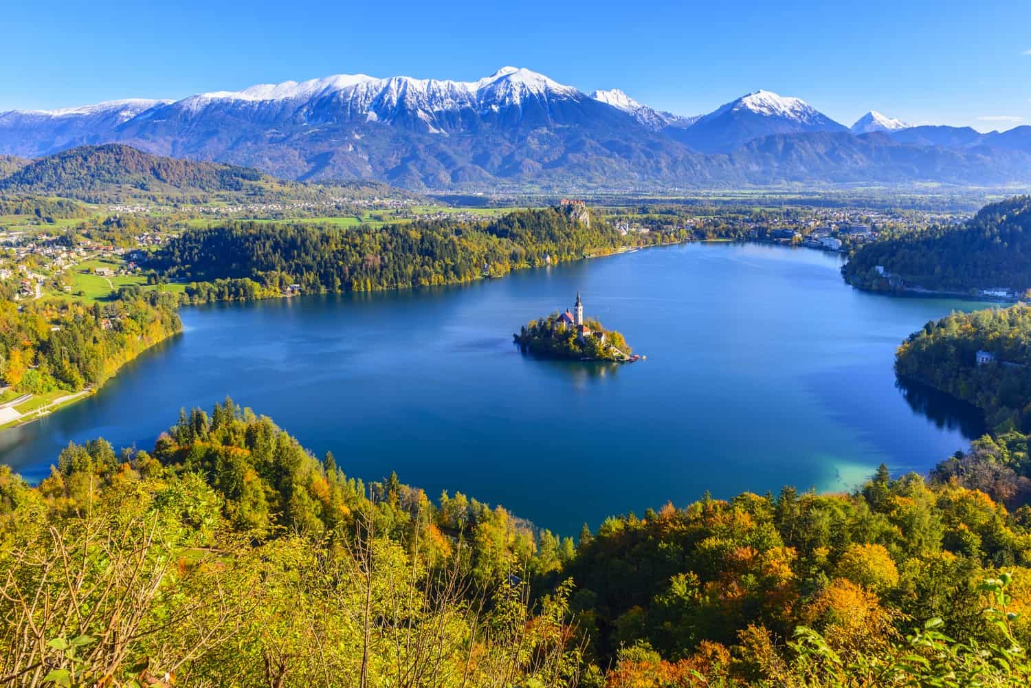 Lake Bled viewpoint from above