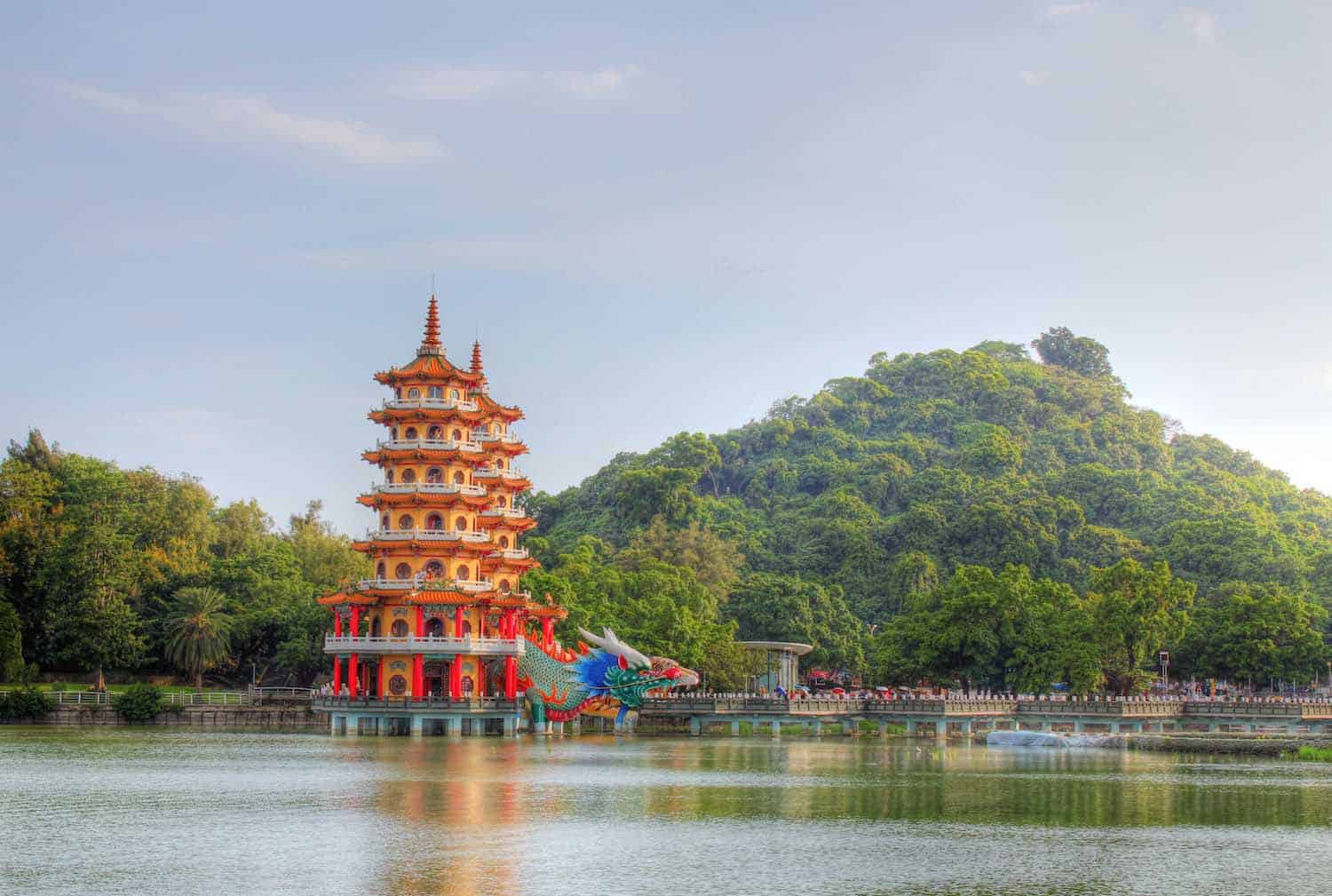 tiger dragon temple in lotus pond kaohsiung