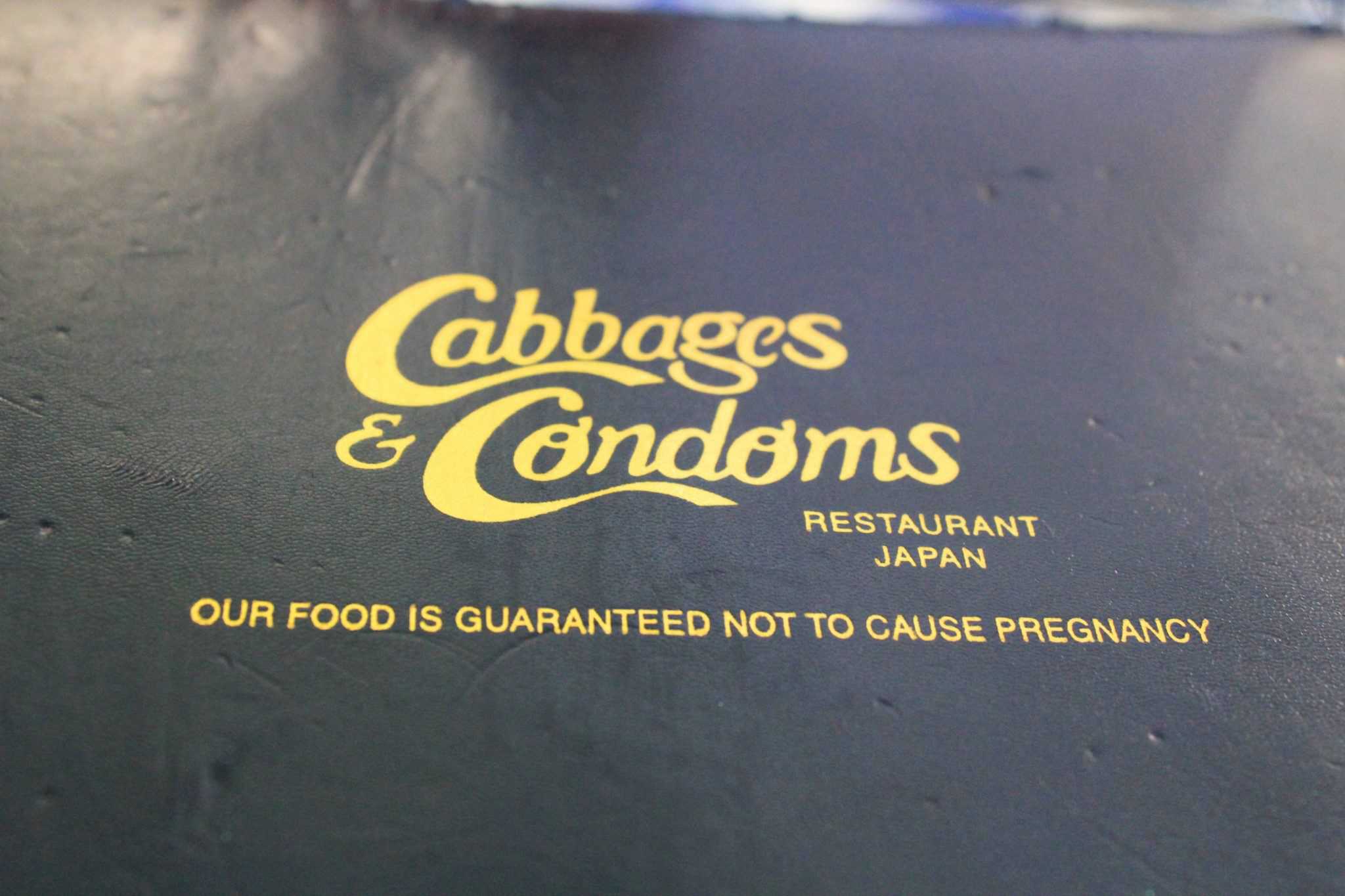 condoms and cabbages menu