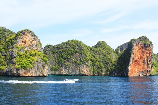 phi phi islands from the boat
