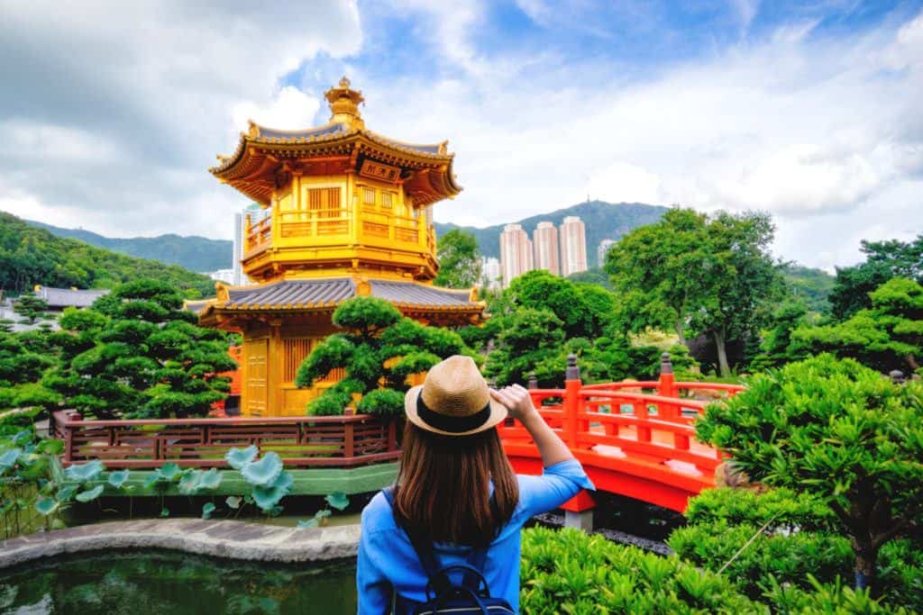 Girl at Nan Lian Garden in Hong Kong