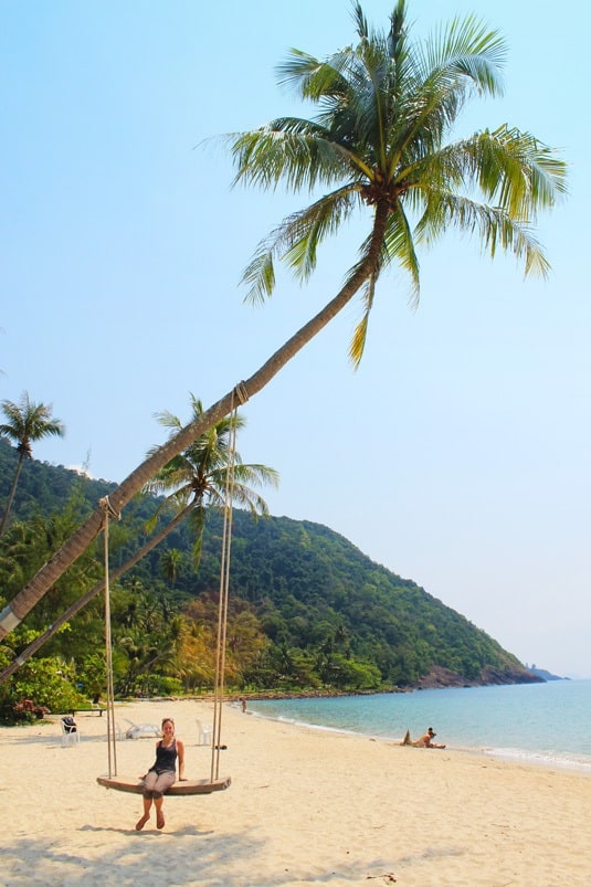 palm tree swing in koh chang