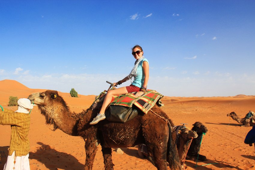 riding a camel sahara desert morocco