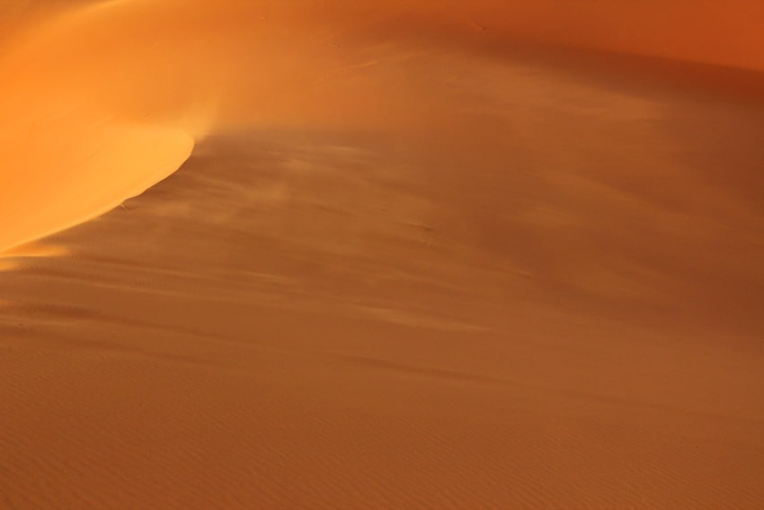 Sand dunes in the Moroccan Sahara