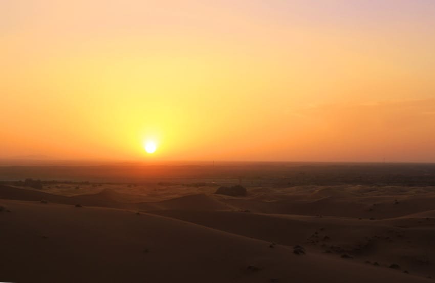 the sahara desert morocco sunset