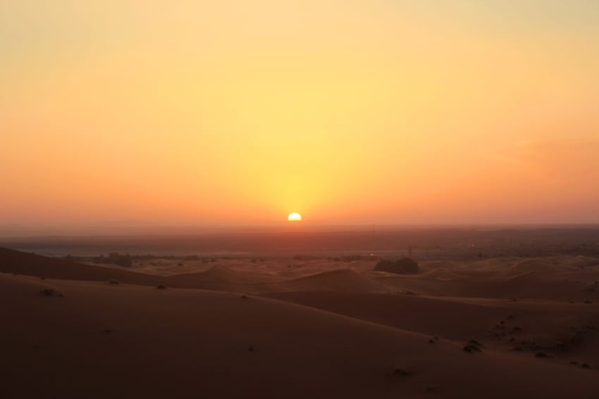 the sahara desert morocco sunset