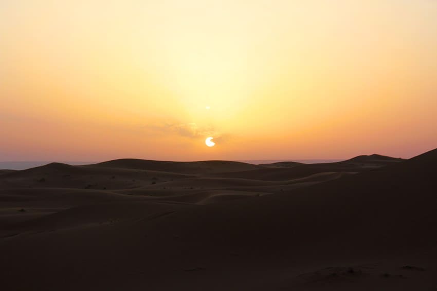 the sahara desert morocco sunrise