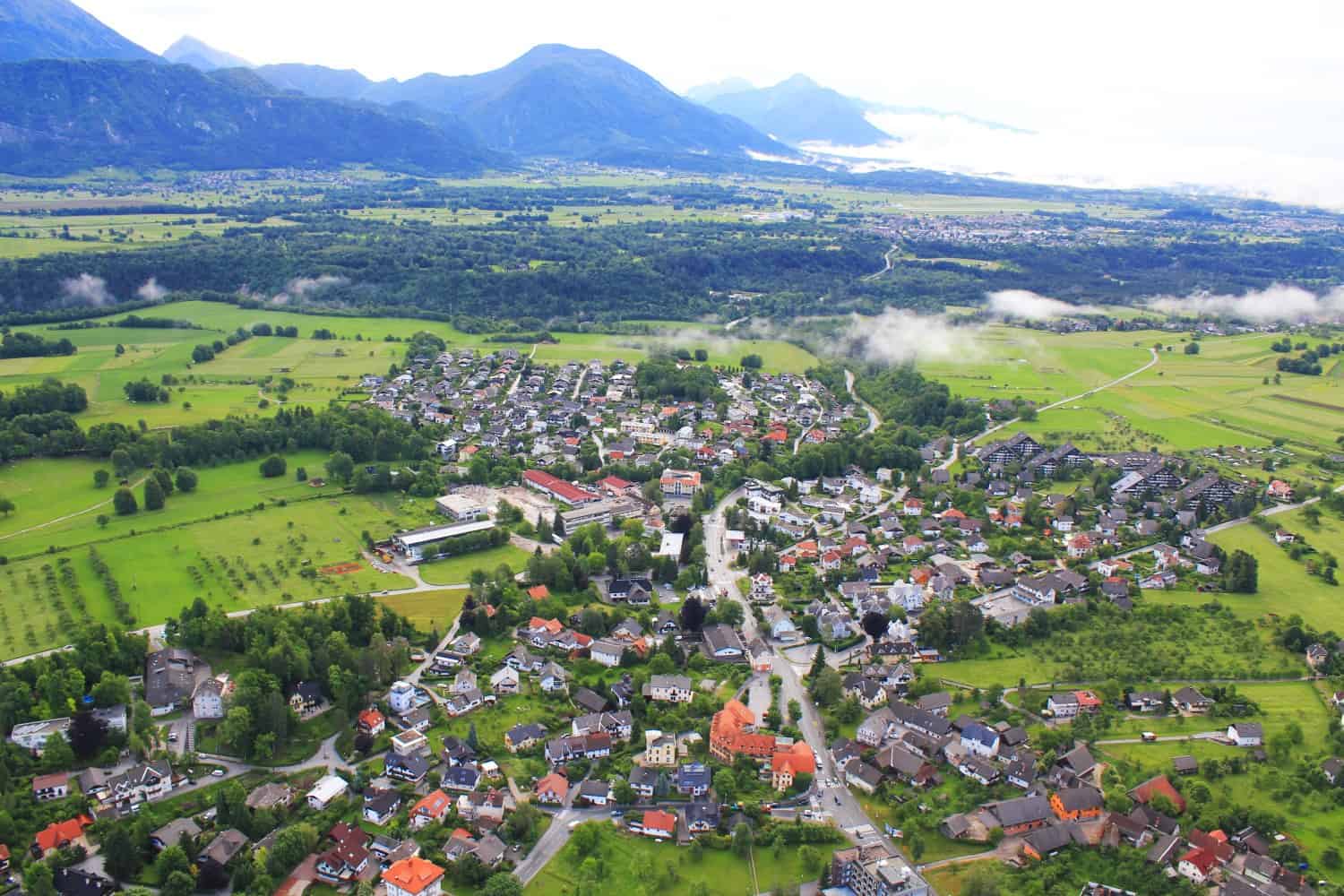 Hot air balloon views in Lake Bled, Slovenia