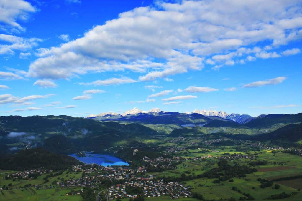 Bled views from a hot air balloon