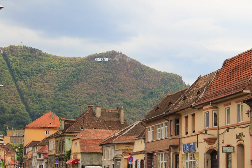 The Brasov Hollywood-style sign The Brasov Hollywood-style sign
