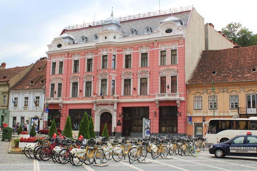 Pink building in Brasov Pink building in Brasov