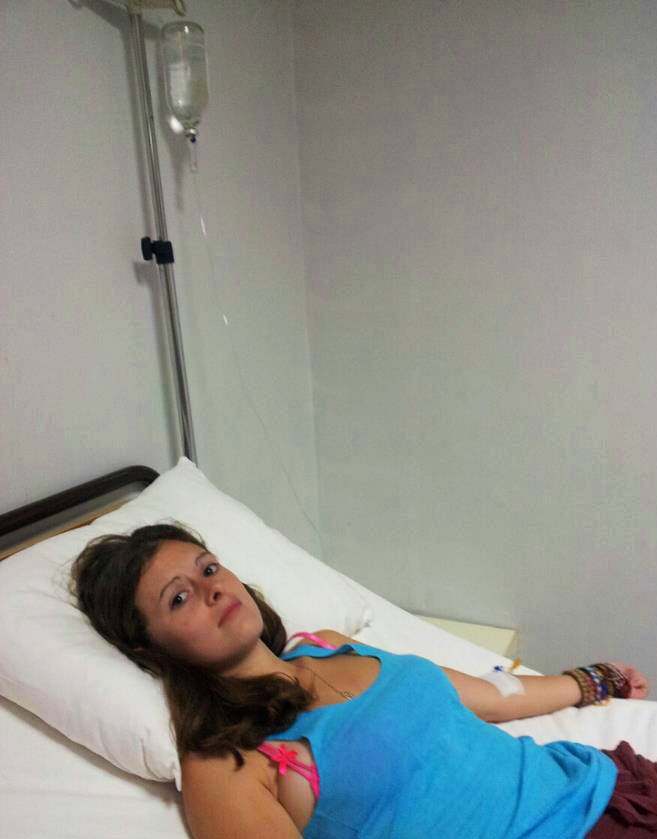 Lauren on a drip in Turkey Lauren on a drip in Turkey