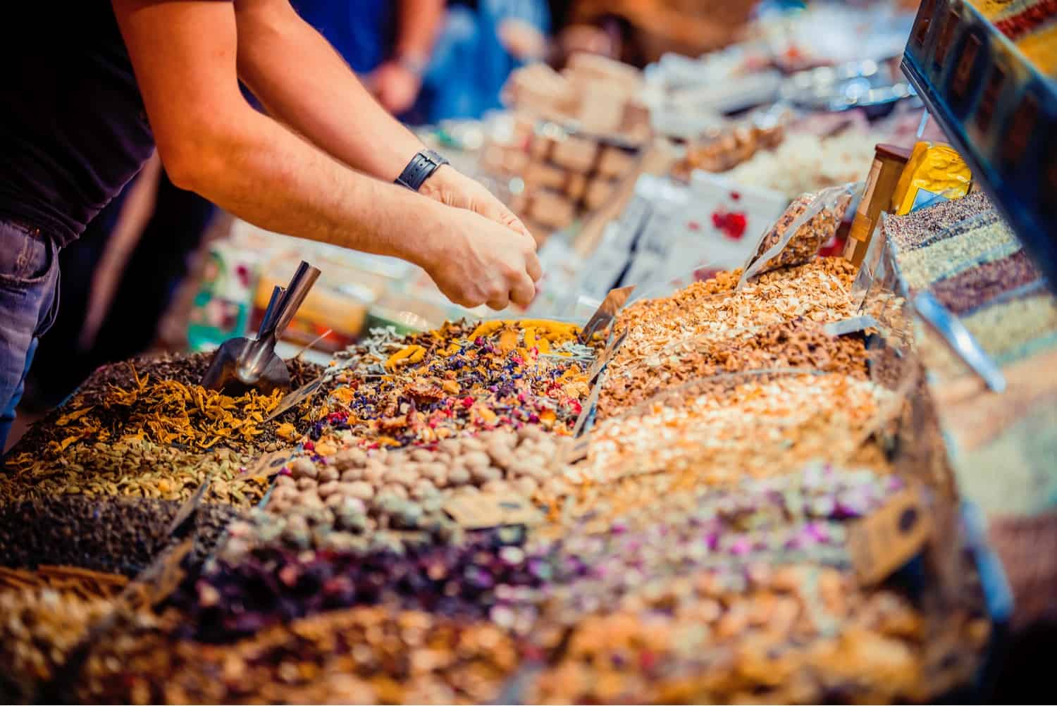 Tea for sale at Istanbul spice market