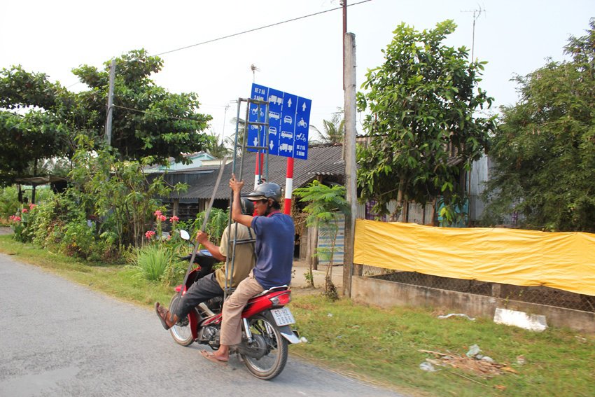 ladder on a scooter