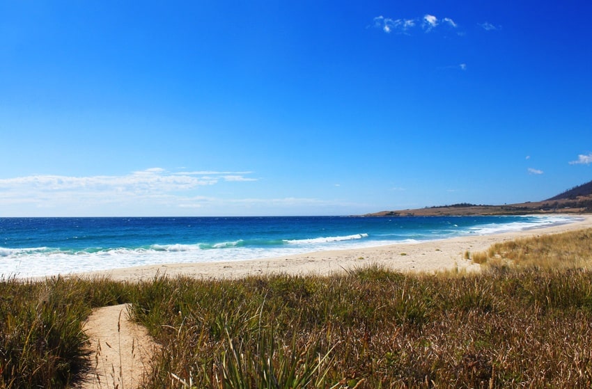 Secluded beach in Tasmania