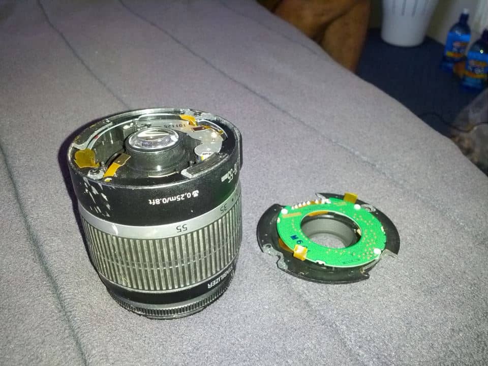 Broken camera lens