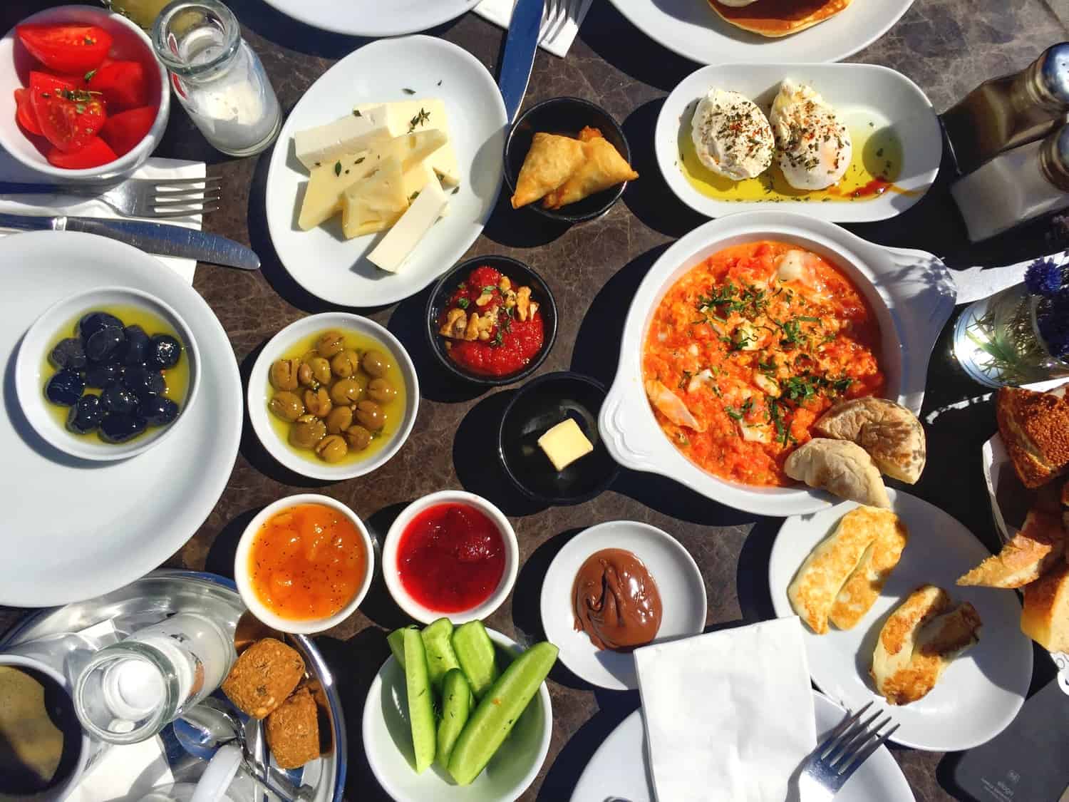 A typical Turkish breakfast