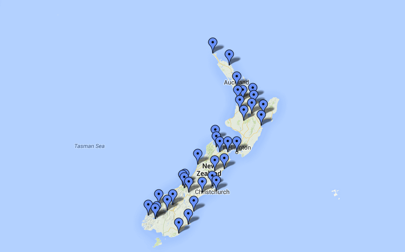 New Zealand route