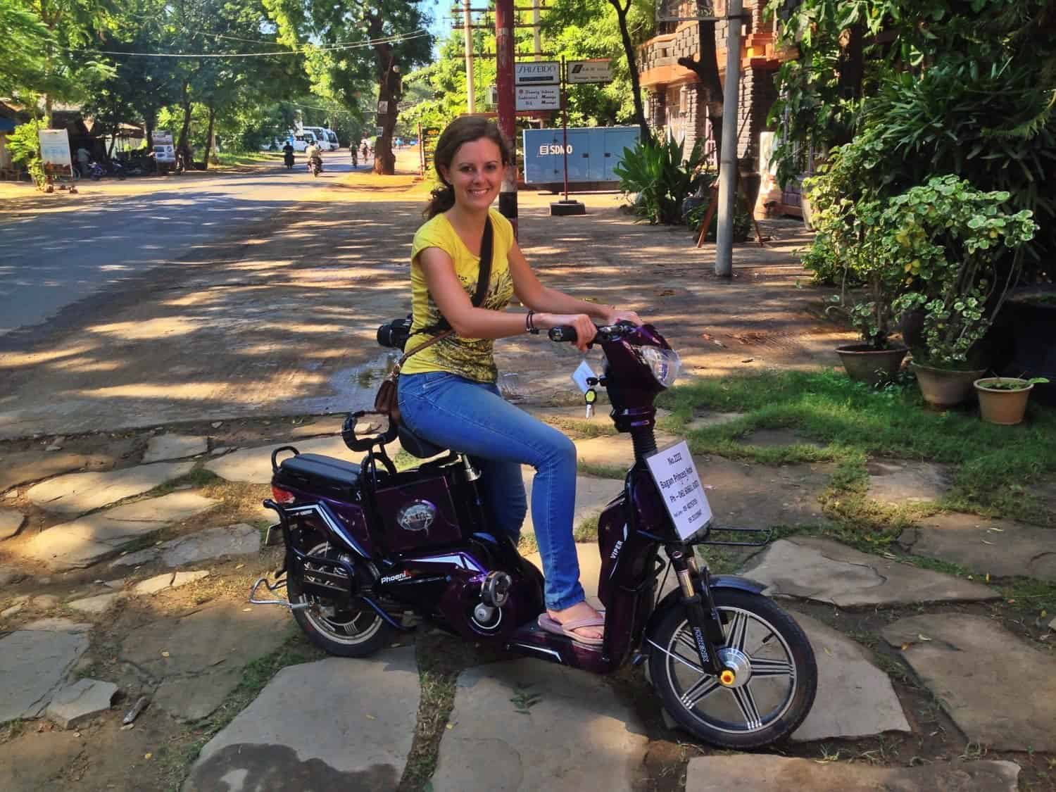 Lauren on an electric bike