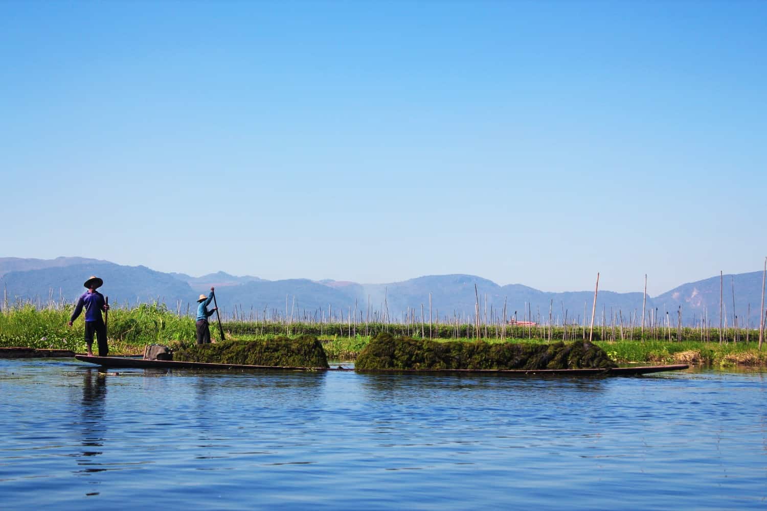 Boats on Inle Lake