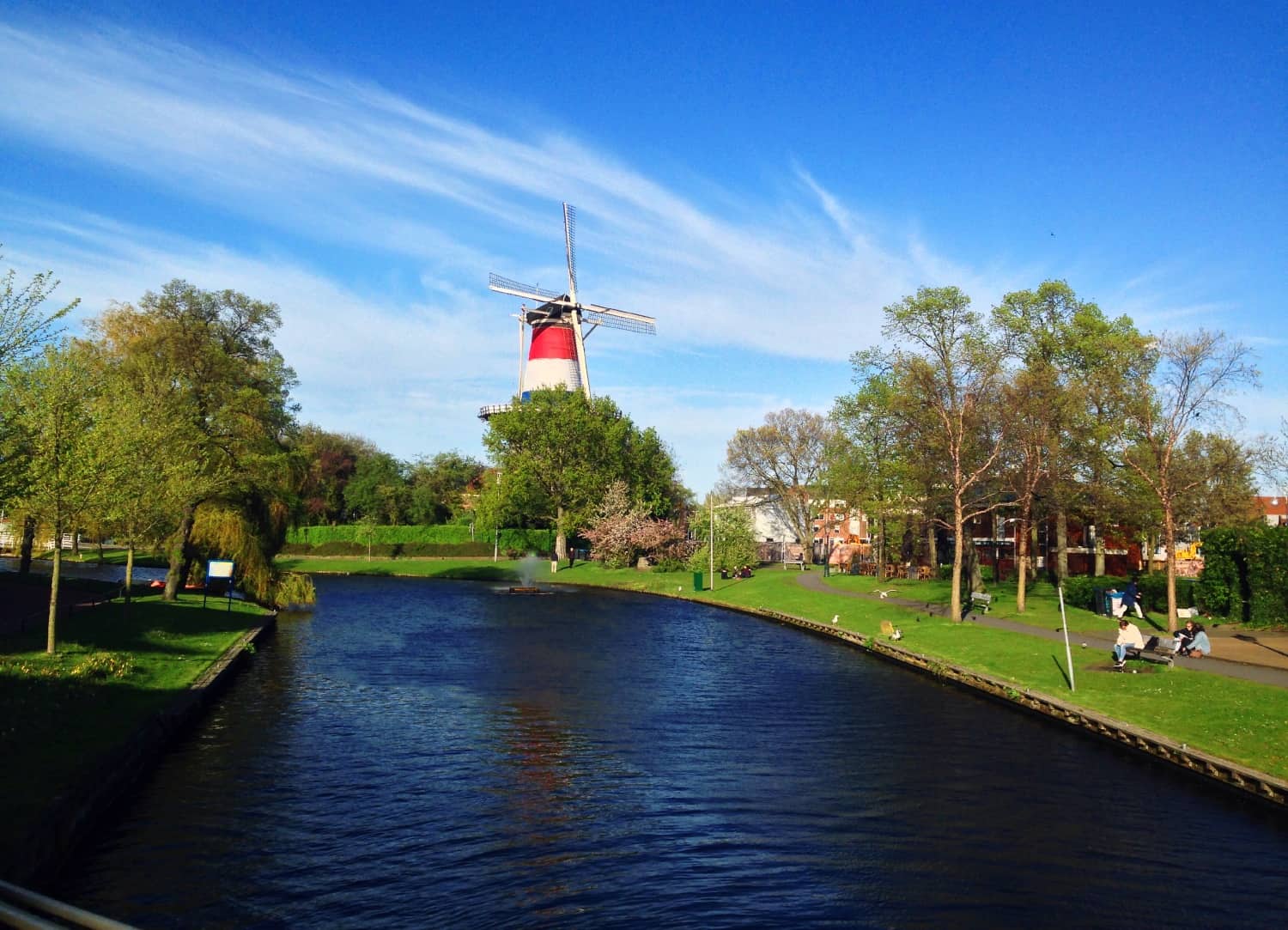 Is there a more Dutch photo than this? A colourful windmill in Leiden, the Netherlands