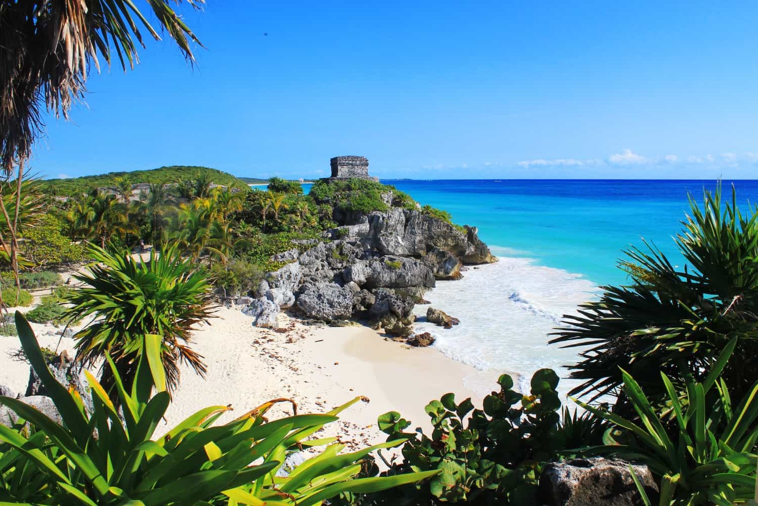 Beach and ruins in Tulum