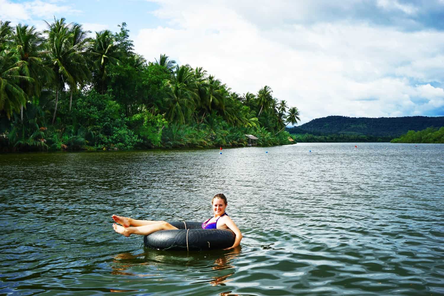 Lauren tubing in the Tatai River