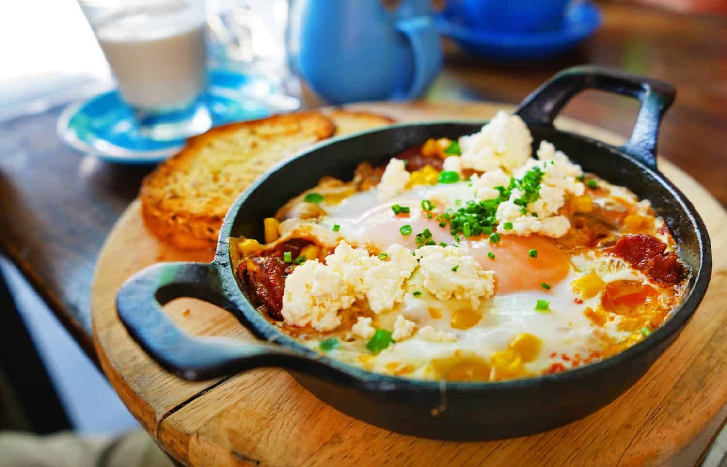 Baked Spanish eggs from Breakfast Thieves, in Melbourne