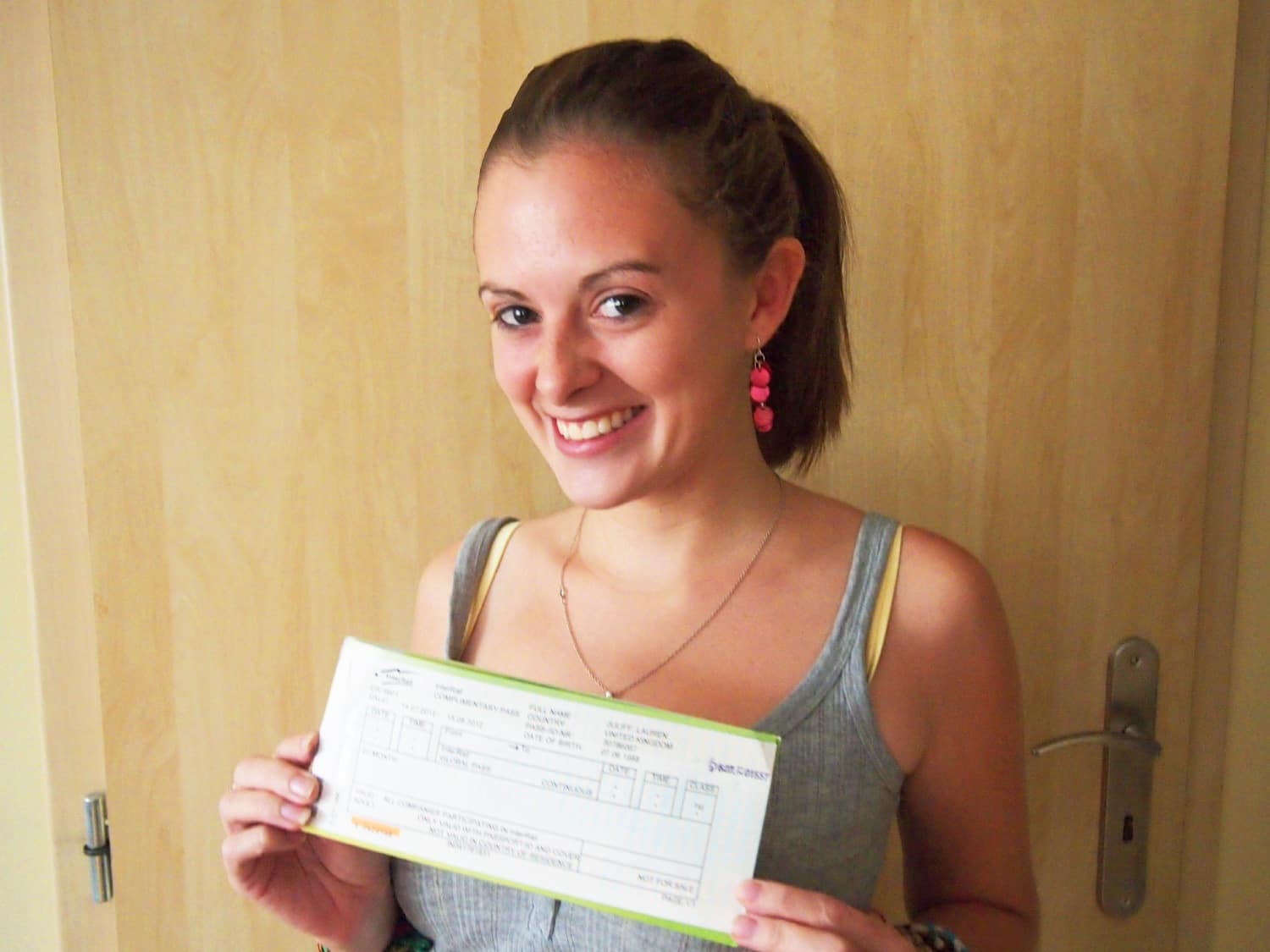 Lauren with Interrail pass