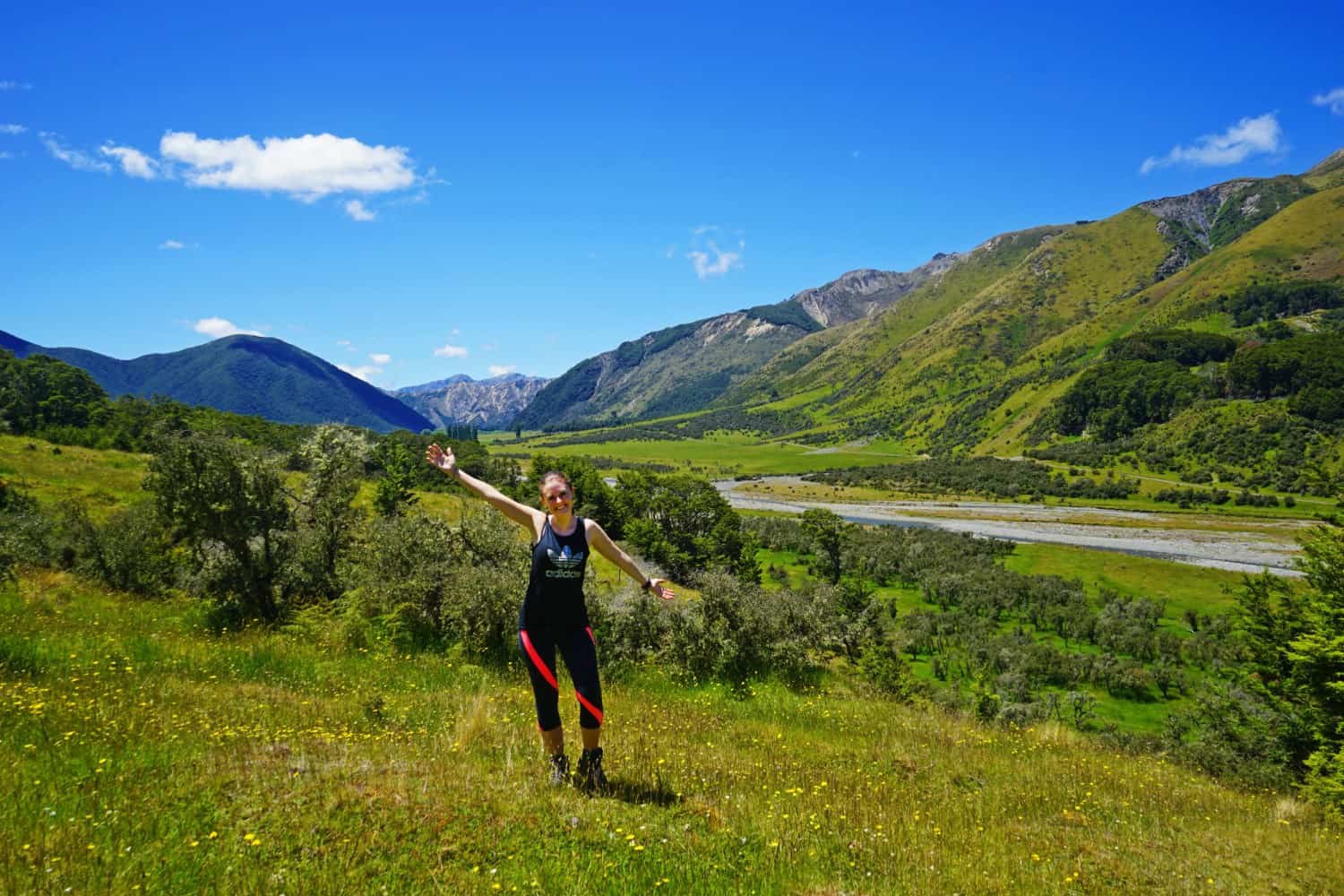 Lauren hiking in New Zealand