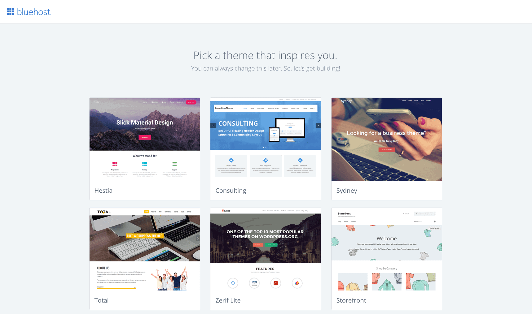 Bluehost themes