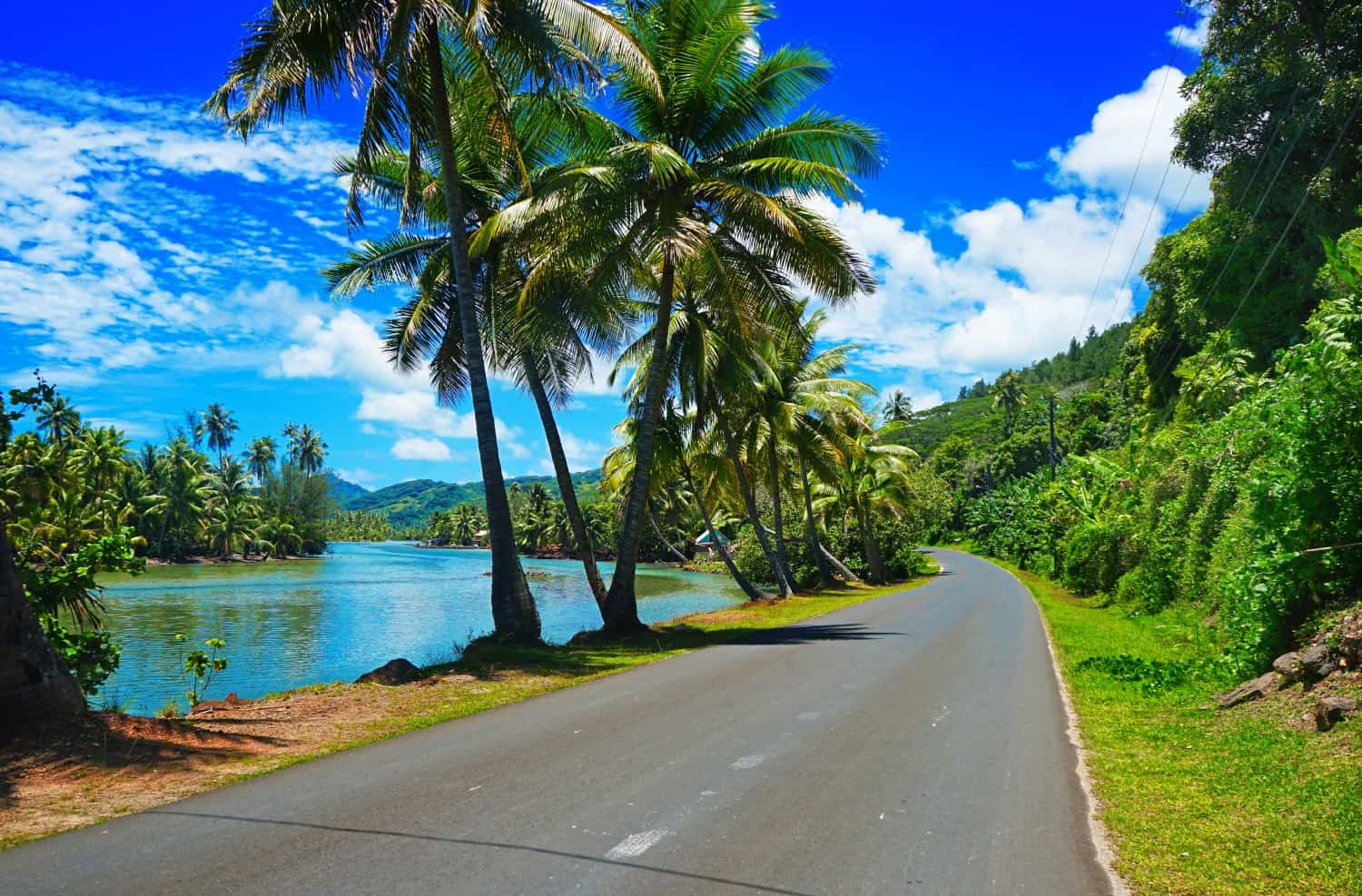 Road in Huahine, French Polynesia