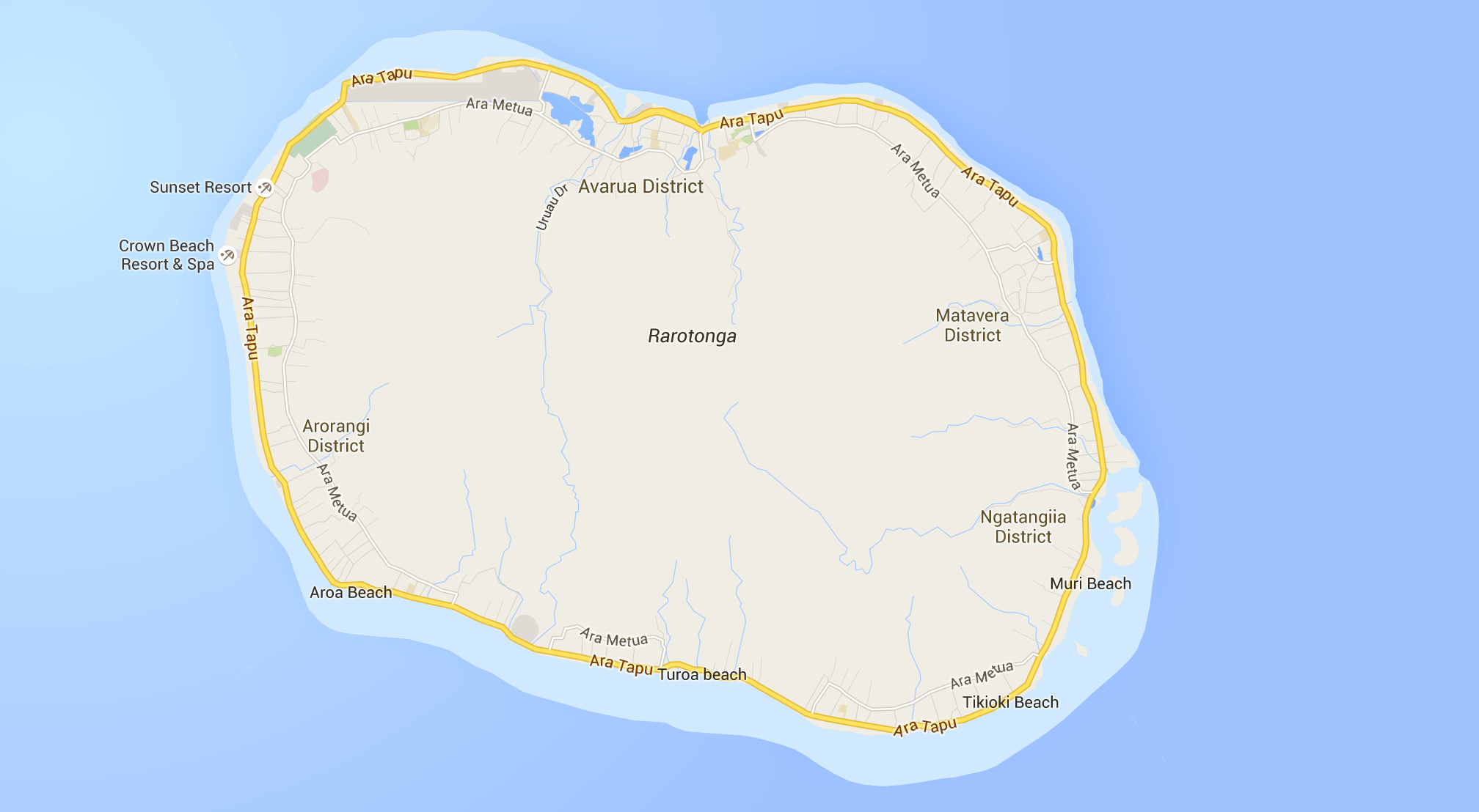 Google Maps screenshot of Rarotonga