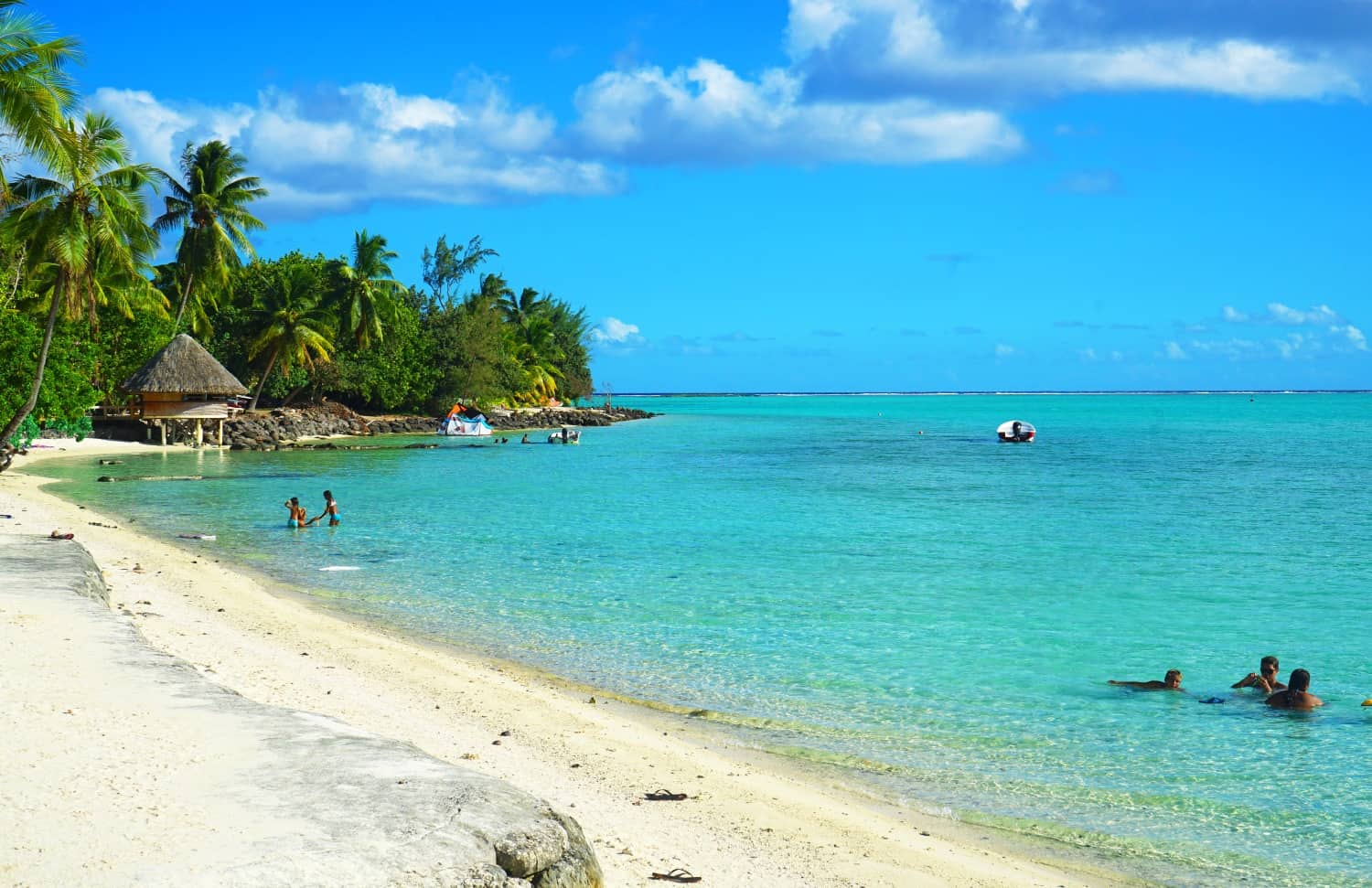 A small beach that was popular with locals on Bora Bora