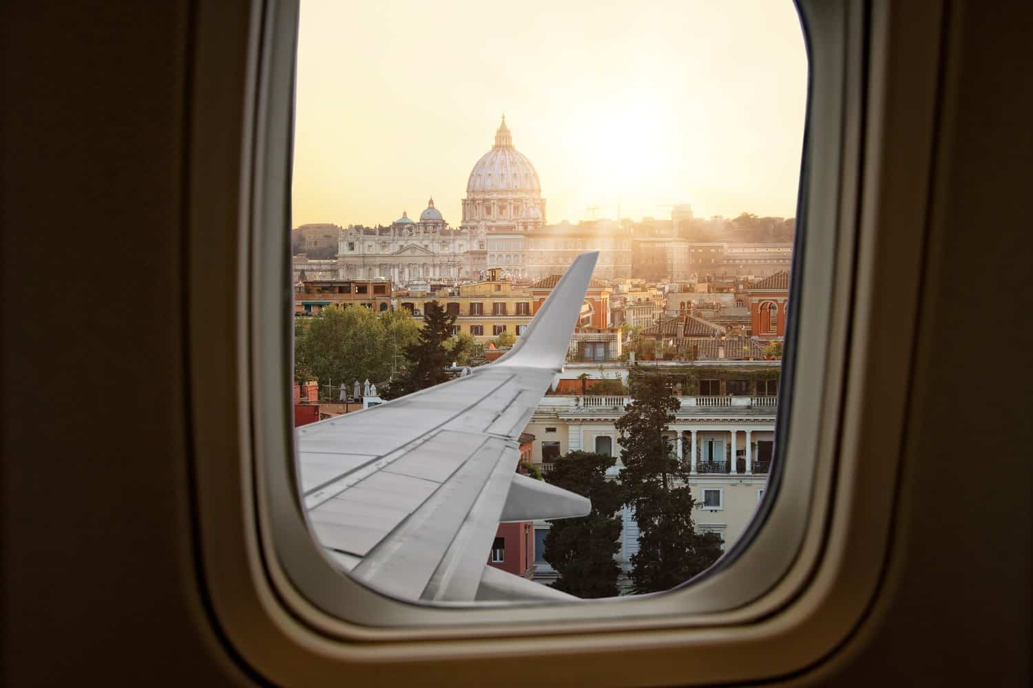 View of Rome from Plane Window
