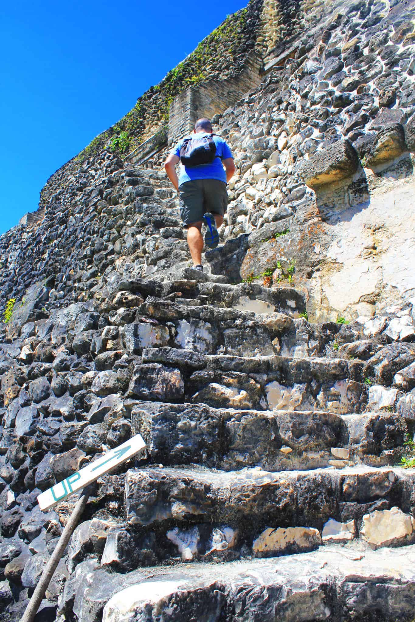 Dave climbing the pyramid