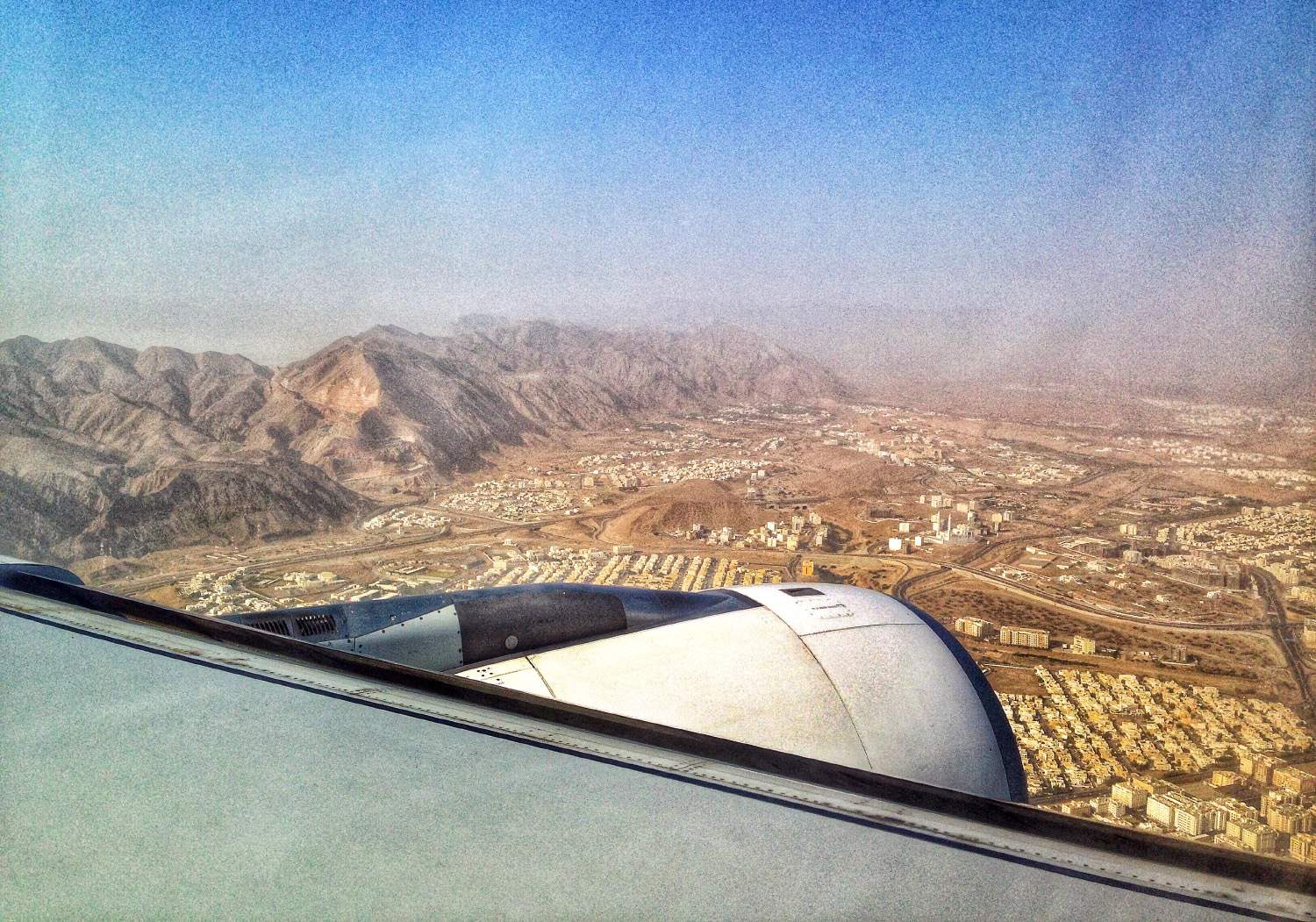 Coming in to land in Muscat, Oman