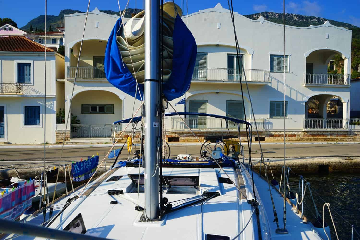 Yacht moored up in Greece