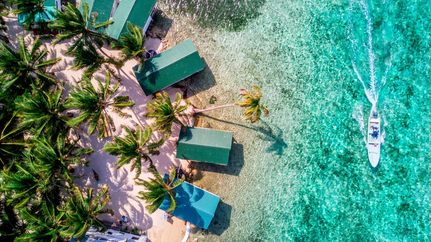 Tobacco Caye in Belize from above