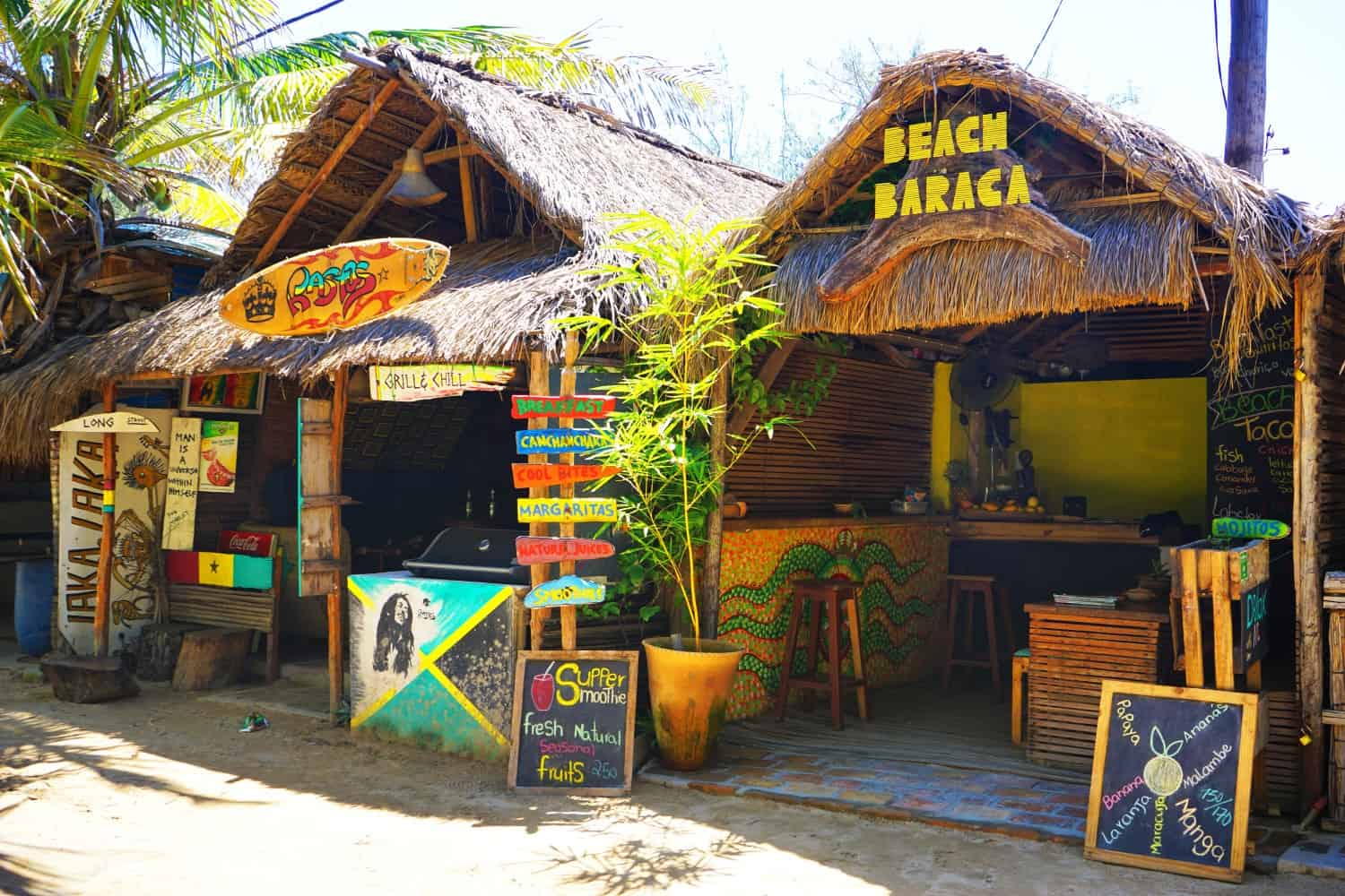 Beach bars in Tofo, Mozambique