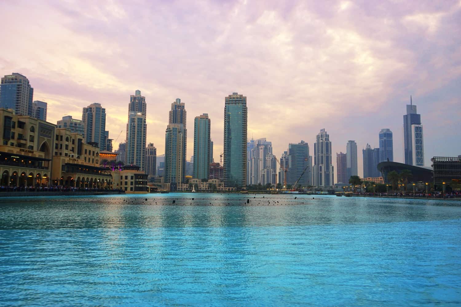 Dubai skyline at sunset