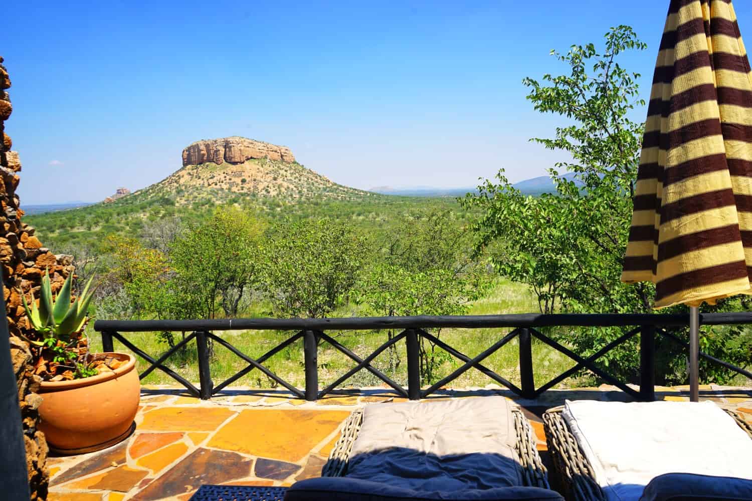 Balcony view at Vingerklip Lodge