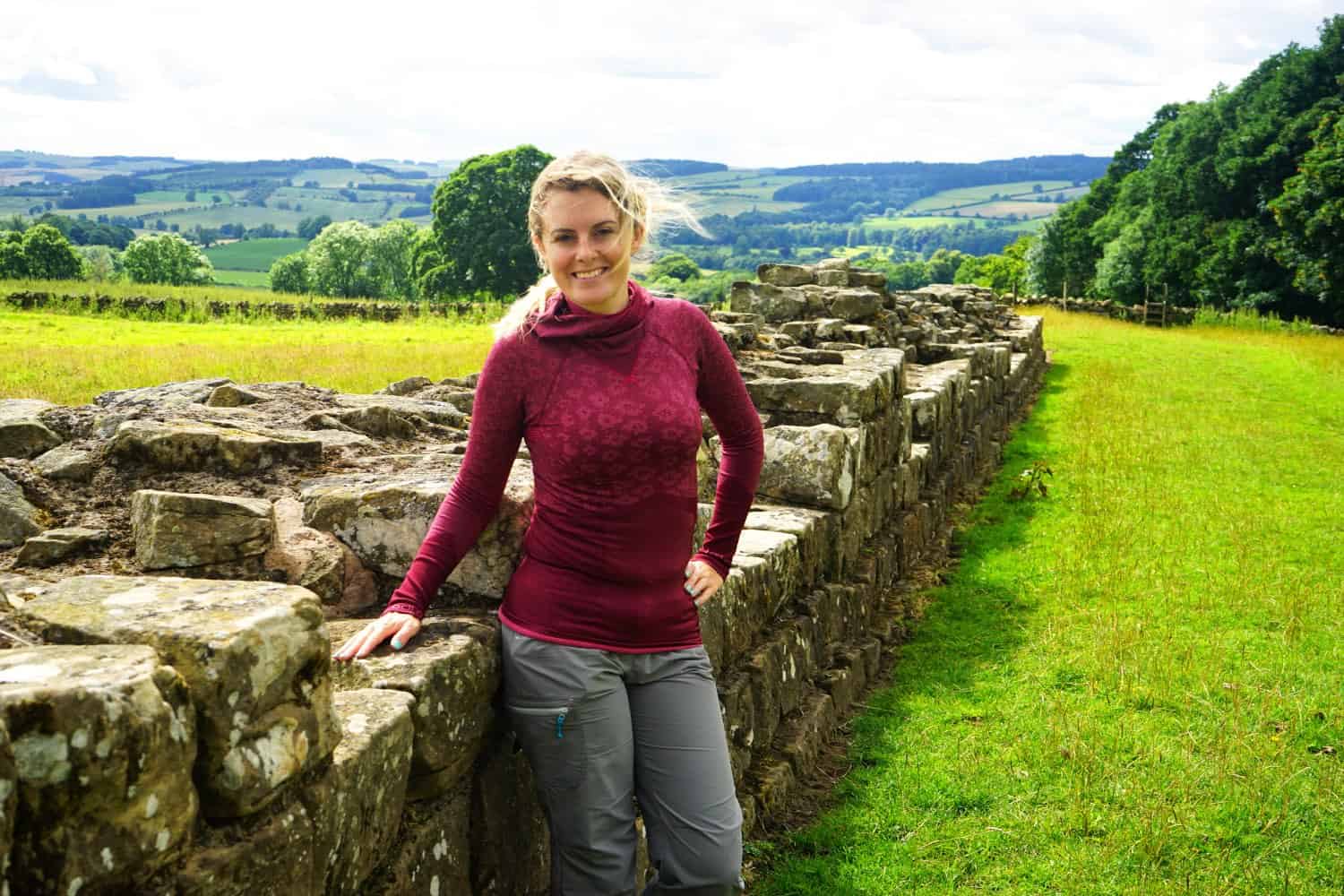 Lauren with Hadrian's Wall