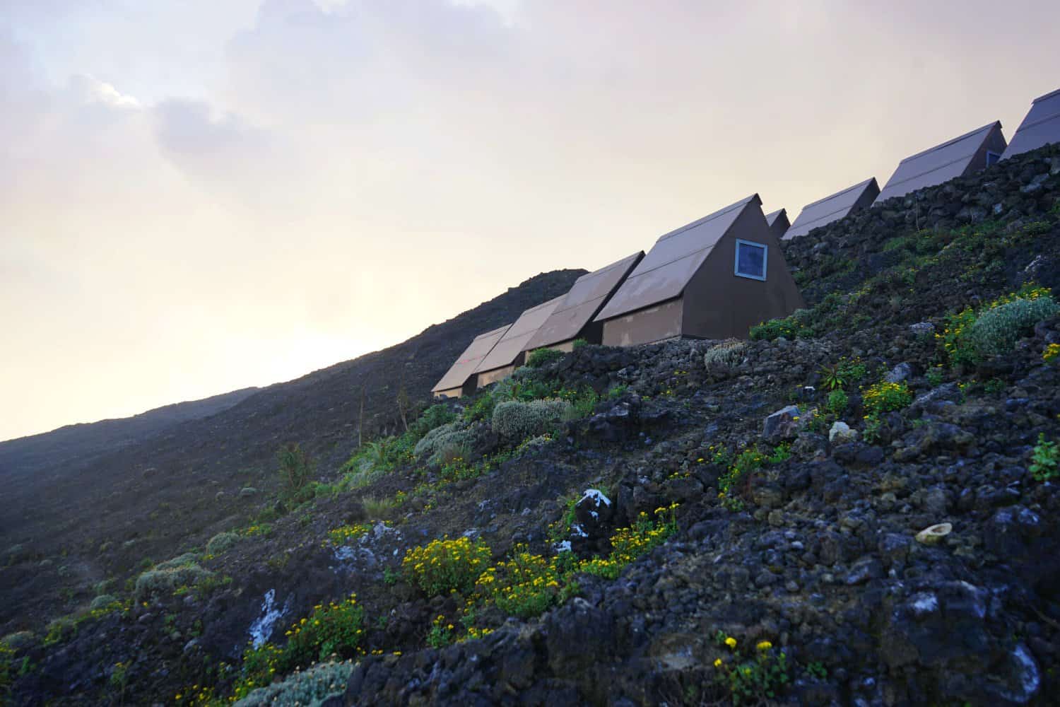 Cabins on Mount Nyiragongo