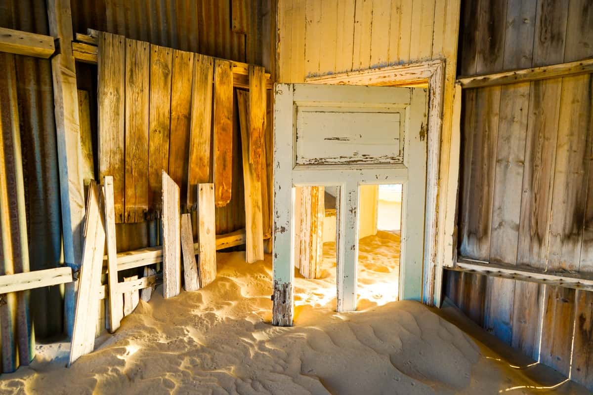 Door frame in the sand in Namibia