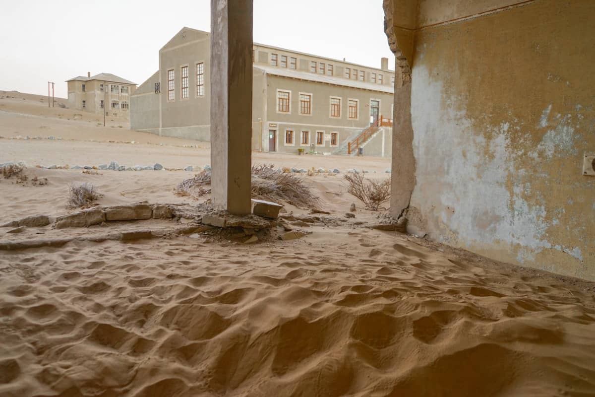 A washed-out photo of Kolmanskop