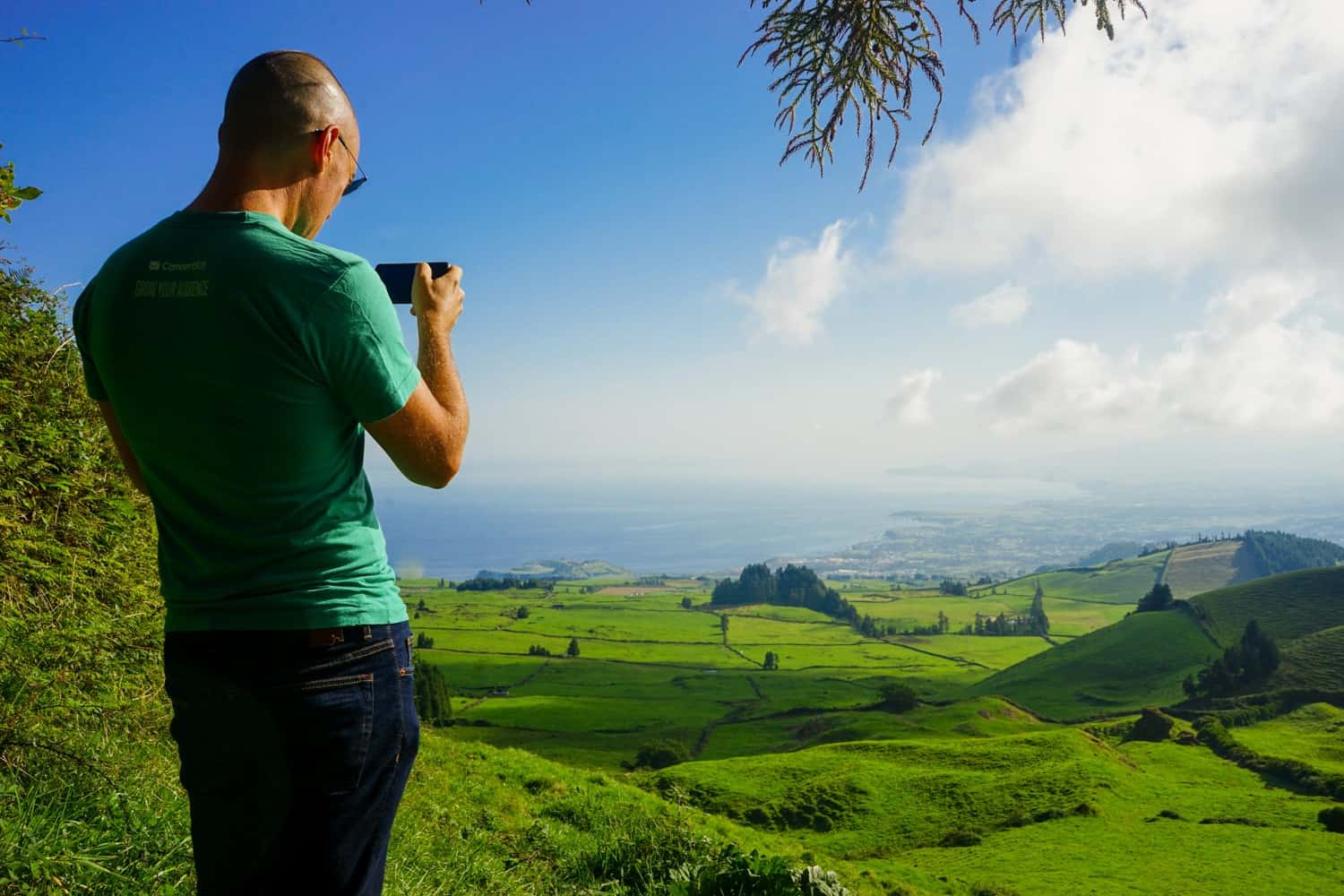 Taking a photo on Sao Miguel in the Azores